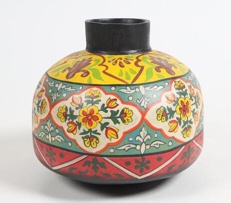 Handmålad vas i papier mache - Ostindiska Galleriet